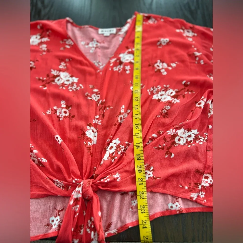 Mauby Floral print knotted blouse bohemian festival hippie relaxed‎ fit - Picture 11 of 11